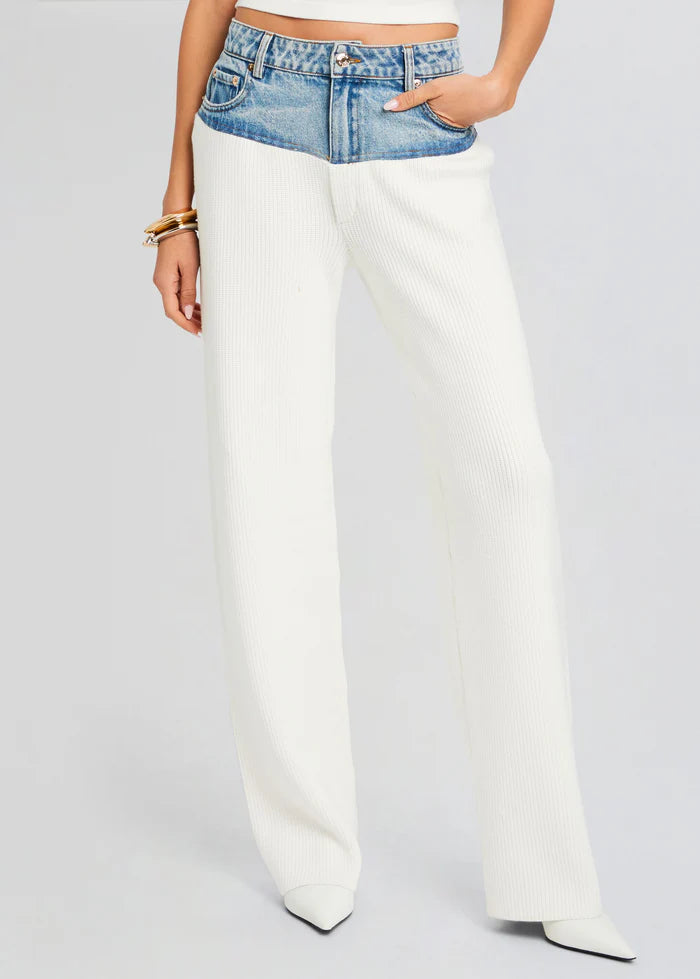 Knit Denim Pants